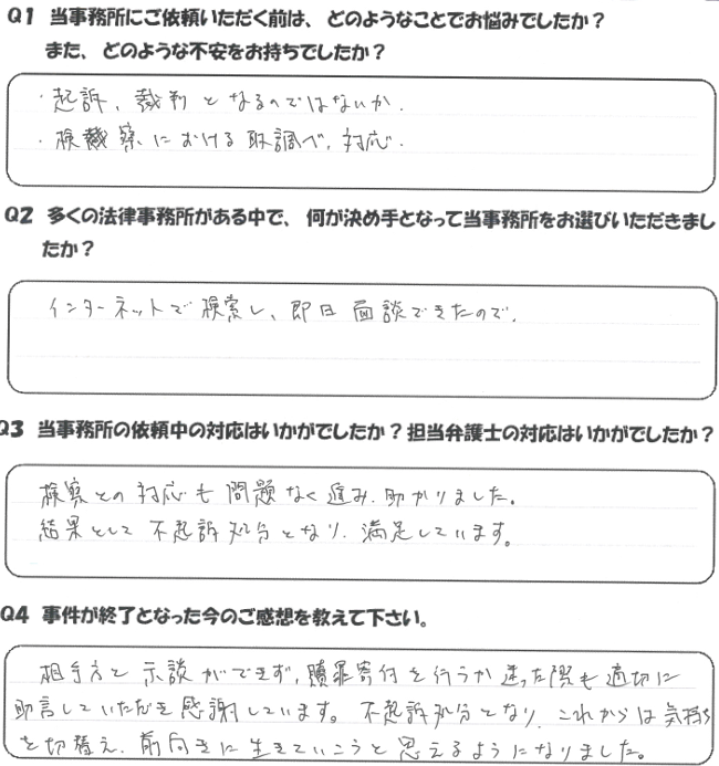 匿名希望・30代・会社員のアンケート